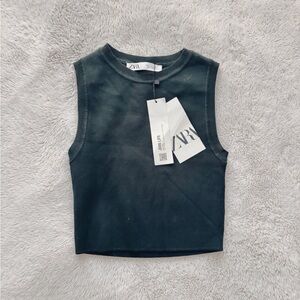 Zara green knit top